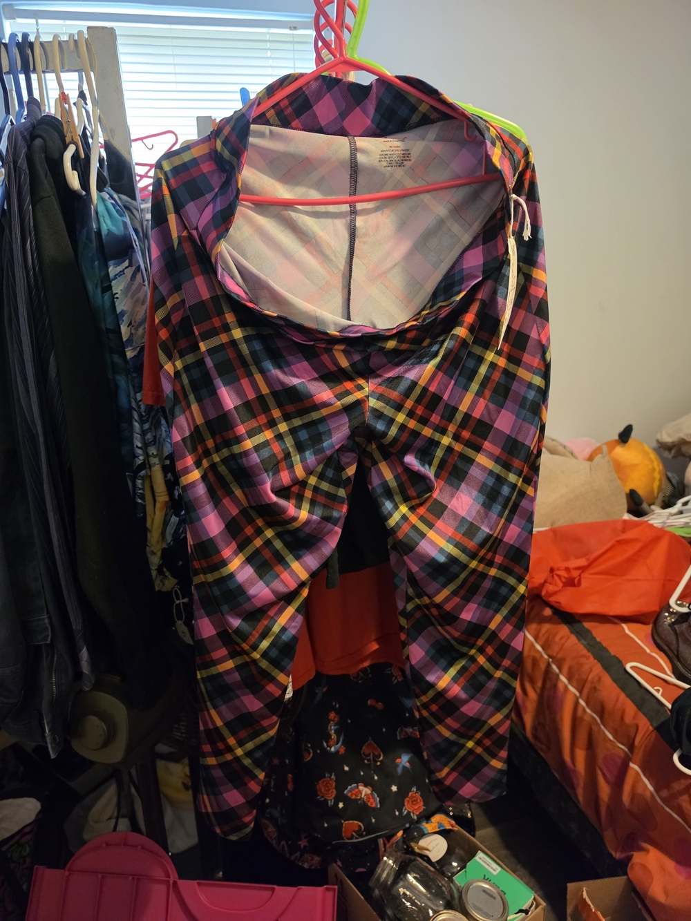 torrid Betsey Johnson Plaid Leggings in Pink, Purple, Yellow & Blue
